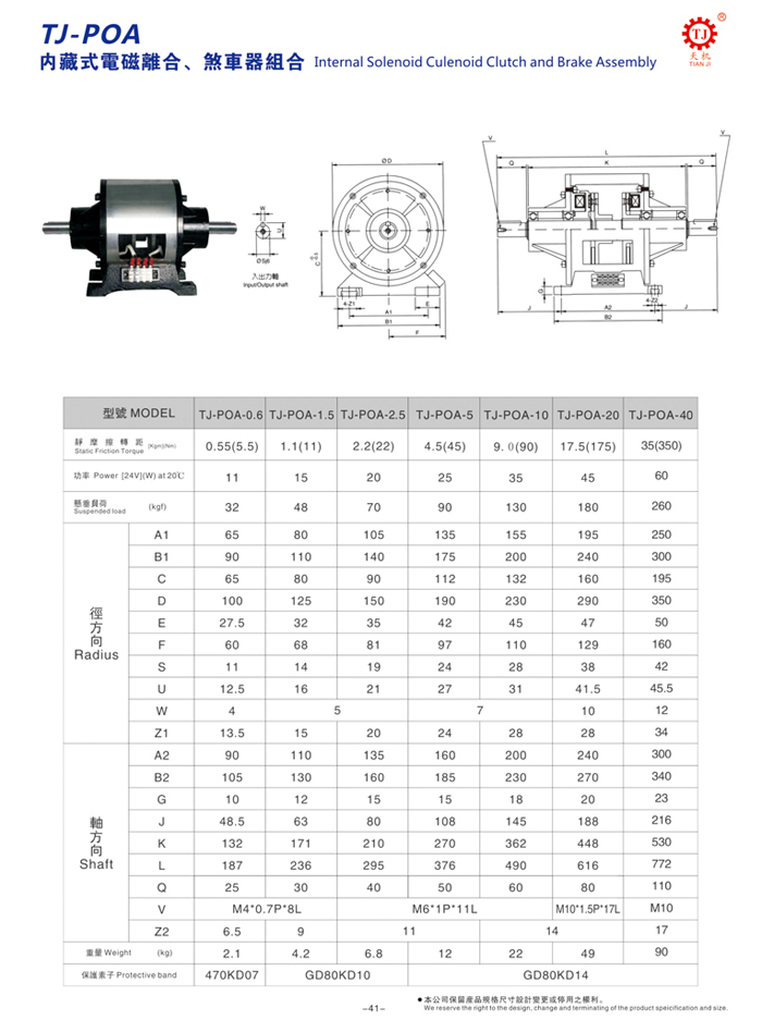 內(nèi)藏式電磁離合剎車器組合